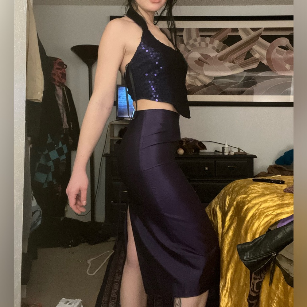 Vintage 90s-80s Purple Skirt Set